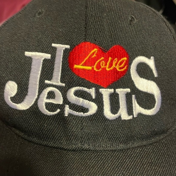 City Hunter I Love Jesus Black Embroidered Baseball Hat Cap OS - Picture 5 of 14